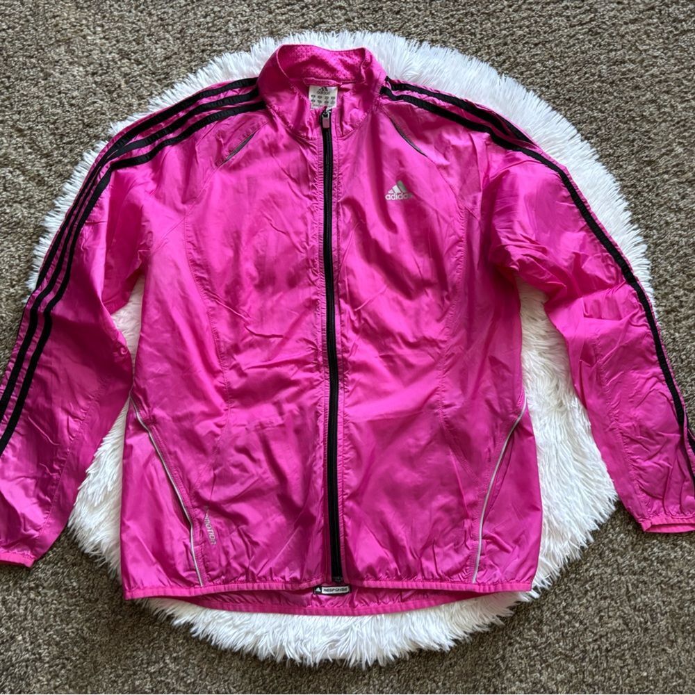 Adidas Response Jacket Pink Lightweight Fits Small Womens Size Large‎